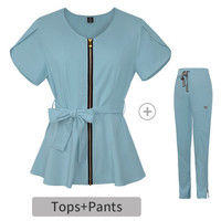 Vente en gros de hauts à manches courtes, pantalons de jogging pour infirmières, uniformes médicaux, tenues d'hôpital, blouses à fermeture éclair, uniformes pour femmes