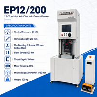 Prensa Plegadora CNC Eléctrica Mini EP12/200 de 120kN, Accionada por Servo, para Piezas Metálicas Pequeñas