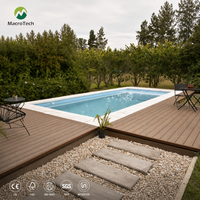 Terrasse en composite WPC moderne, antidérapante, imperméable, à grain de bois embossé, profil creux, pour extérieur, bord de piscine, patio, jardin