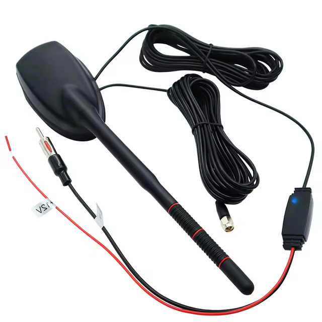 Waterproof Universal DAB+AM FM Active Amplified CB Antenna with Vertical Polarization Roof Mount for Cars