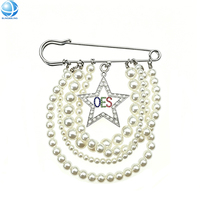 Broche Personalizado con Borla de Perlas de la Hermandad Griega OES, Pin de Solapa de la Orden de la Estrella del Este, Recuerdo Masónico