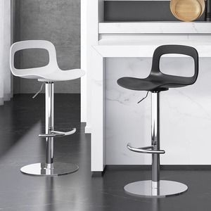 LingTuo Bar Stool Height Adjustable Modern Minimalist White Backrest Kitchen Living Room High Chair - Product Image 2