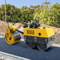 Rouleau compresseur vibratoire micro de haute qualité 350 kg Mini compacteur à double tambour pour la construction routière