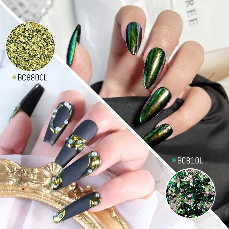 Tắc Kè Hoa Flake cho móng tay thiết kế 2024 New Arrival Nail sắc tố thay đổi màu sắc bột