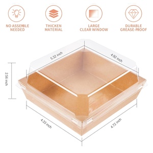Empaquetado de pastel y <span class=keywords><strong>sushi</strong></span> de papel de tamaño personalizado de alta calidad Sándwich de comida rápida y para caja de rollo suizo con tapa de PET transparente - Product Image 2