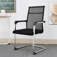 Silla de Oficina Ergonómica Reforzada con Malla Transpirable, Base Cromada Tipo Trineo, para Conferencias y Escritorio