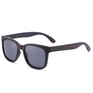 Gafas de sol de madera Conchen para hombre, montura cuadrada, lentes polarizadas TAC con protección UV400, color negro W3098, protección solar, moda, viajes - Product Image 3