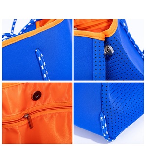 Sacs à main en néoprène perforé, sac personnalisé avec votre propre Logo, pour le Shopping, grande capacité pour femmes, fourre-tout à bandoulière, de plage, vente en gros, - Product Image 4