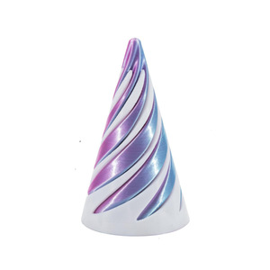 Jouet en forme de cône spiralé imprimé en 3D, sculpture pyramide à traverser impossible, jouet pyramide à traverser, mini illusion de fil vortex, cadeau - Product Image 5