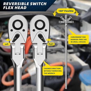 1/2-Zoll-Antrieb Extra Langer Flexibler Ratschenkopf 72-Zähne 23,6 Zoll Steckschlüssel Schnellverschluss Umkehrbarer Schwenkkopf EXTRA LANGES DESIGN Incr - Product Image 3
