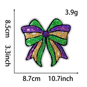 Autocollants en tissu brodés avec logo de la fête de carnaval de la Nouvelle-Orléans, masque King's Cake, patch à repasser, étiquette de broderie informatique - Product Image 4