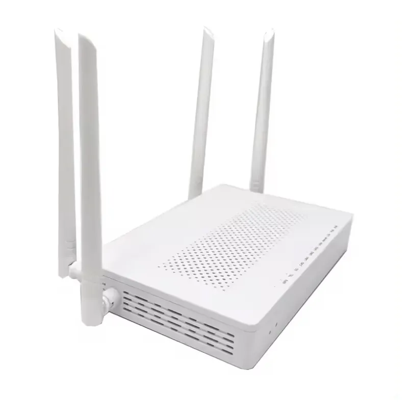 WIFI6 XPON GPON EPON ON ONU 4 เสาอากาศพร้อมอัตราการใช้งาน WIFI ความเร็วสูงและเข้ากันได้กับ OLT ทุกยี่ห้อ