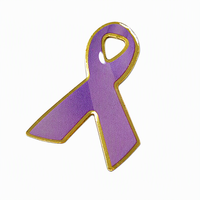 Épinglette en émail ruban violet, badge de revers pour la sensibilisation au VIH/SIDA, broche de charité pour la Journée mondiale contre le SIDA, épinglette en métal personnalisée