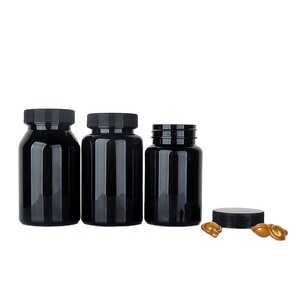 Màu Đen rỗng viên nang nhựa Pill chai thuốc 80ml 100ml 120ml 150ml Pet vitamin Pill Esay mở y học lưu trữ chai - Product Image 1