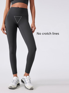 Leggings de gymnastique taille haute pour femmes avec poche intérieure et bout à bout motif solide fermeture à la taille élastique vêtements de yoga - Product Image 5