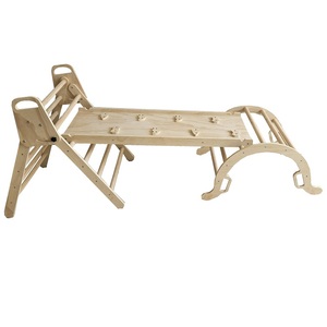 Có thể điều chỉnh bằng gỗ leo núi thiết lập có thể gập lại pikler tam giác thiết lập Montessori leo vòm đoạn đường nối và trượt hội đồng quản trị - Product Image 4