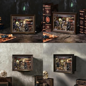Hamaileon DIY Book Nook Shelf <span class=keywords><strong>Insert</strong></span>, kit de puzzle en <span class=keywords><strong>bois</strong></span> 3D avec lumière pour les amateurs d'horreur et d'Halloween - Product Image 2