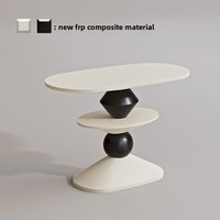 Petite table basse crème moderne avec design artistique créatif pour salon, maison ou petit appartement, meubles de chambre à coucher
