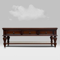 Table basse Timberight de style américain moderne en chêne massif/noyer, pour salon, usage domestique, ensemble de meubles réglables