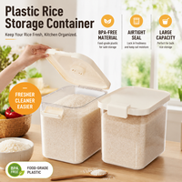 All-purpose Large 20-Pound Plastic Rice Storage Container Home Use Nordic Style Sealed Insect-Proof Moisture-Proof Box