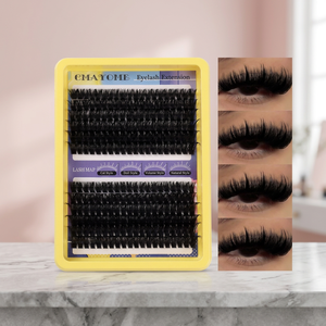 Wholesale PBT 12 Row Cluster <b>Lash</b> Kit Handmade Comfortable 0.07mm Thickness 3D Effect <b>Volume</b> Extensions Dark Matte Black Matte - Product Image 3