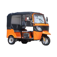 Tricycle à essence motorisé 6 places avec carrosserie fermée, side-car moto, taxi cargo, moteur 200cc