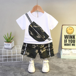 Conjunto de Camisa y Pantalones Cortos de Camuflaje para Niños de Dos Años, Ropa de Verano para Bebés - Product Image 5
