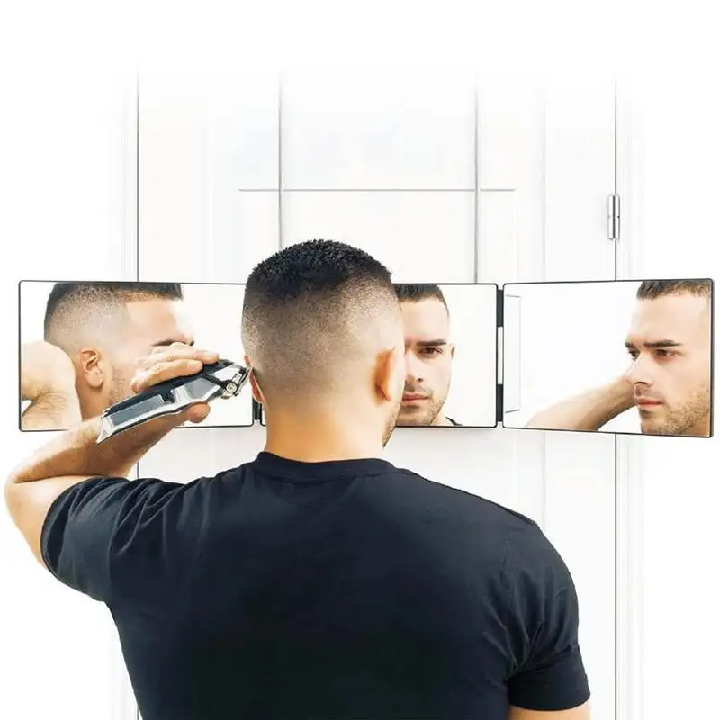 New Makeup Light 360 mirror self cut DIY Hair Cut Tool Trifold Mirror for Self 3 way mirror for hair cutting