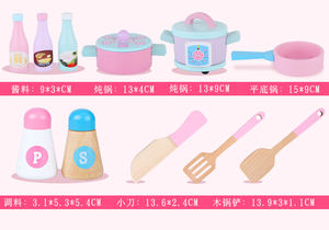 ของเล่นในห้องครัวยอดนิยม,ของเล่นบทบาทสมมติทำจากไม้ห้องครัวเพื่อการศึกษาสำหรับสวนแม่และเครื่องทำความเย็น - Product Image 4