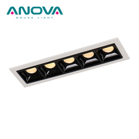 Projecteur d'intérieur commercial à 5 têtes en aluminium IP20 5W LED lumière de calandre encastrée anti-éblouissement