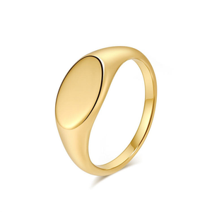 Oval Signet <b>Ring</b> Stainless Steel Minimalist Smooth Seal Band for Daily Wear Anniversary Party - Product Image 3