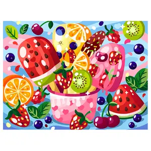 Sempre Momento Estilo Fresco Verão Diamante Pintura Home Decor Cozinha Restaurante Frutas Vegetais Sobremesa Kits com AB ASF2771