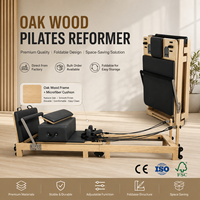 Lit de Pilates pliable en bois de chêne certifié CE pour la maison et les studios de fitness, ensemble d'entraînement, machine de Pilates Reformer