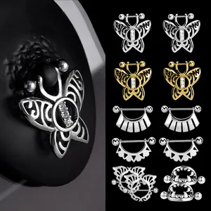 Anillos para pezones de 1000 estilos, nuevo diseño, joyería Sexy para <span class=keywords><strong>mujer</strong></span>, anillos de pecho de circón de acero inoxidable - Product Image 1