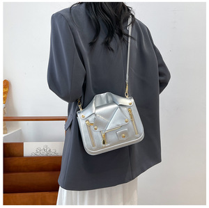 Guesses coreano nueva moda pequeño cuadrado Crossbody geométrico poliéster mujer personalizado PU otoño individual - Product Image 4