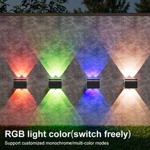 ไฟสวน LED RGB กันน้ำ IP44 พร้อมโลโก้สั่งทำพิเศษ สำหรับตกแต่งรั้วติดผนังภายนอก ใช้พลังงานแสงอาทิตย์ ชาร์จด้วยแบตเตอรี่ - Product Image 3