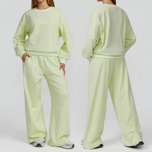 Vente en gros de sweatshirt de <span class=keywords><strong>jogging</strong></span> personnalisé de haute qualité vêtements de sport de fitness pour femmes ensembles de couleurs contrastées pour l'entraînement - Product Image 1