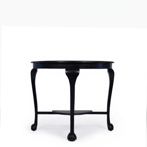 Regency Half Moon <b>Console</b> <b>Table</b> Antique <b>Black</b> Demilune <b>Table</b> with Ball and Claw Feet Lower Shelf Classic Home Furniture <b>table</b> - Product Image 5