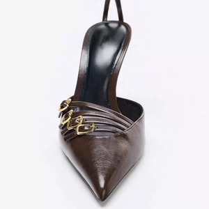 Pointed-Toe Buckle Strap High Heels <b>Sandals</b> for Women - Slim Heel, Sexy Single-Strap Closed-Toe Ladies Fashion <b>Sandals</b> - Product Image 3