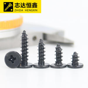 Viti Autofilettanti a Testa Piatta Sottile con Scanalatura a Croce in Acciaio Inox 304, Zincate Nere, Filettatura Grossa - Product Image 3