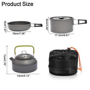 Batterie de cuisine légère Batterie de cuisine à feu ouvert <span class=keywords><strong>Kit</strong></span> de gâchis de cuisine <span class=keywords><strong>Kit</strong></span> de casseroles et casseroles de <span class=keywords><strong>camping</strong></span> pour le <span class=keywords><strong>camping</strong></span> en plein air - Product Image 2