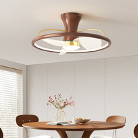 Ventilateur de plafond moderne sans pales de 21 pouces avec lumière LED, télécommande, 6 vitesses, 220V DC, corps en fer, pour salle de bain et chambre à coucher