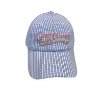 Gorra de béisbol coreana con rayas a cuadros, sombrero de sol bordado fino y transpirable, gorra con visera para exteriores para padres e hijos, para mujer, verano