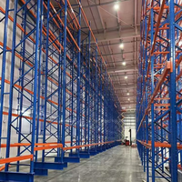 Estanterías de Almacenamiento de Paletas de Doble Profundidad para Pasillos Estrechos de Alta Densidad, con Vigas Ajustables de Acero Laminado en Frío Q235B, para Almacenes Generales