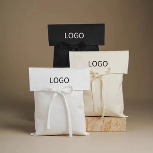 Katoenen stoffen klep-envelop tas met canvas schouderband, aanpasbare logo-druk, cadeauverpakking voor kledingopbergruimte - Product Image 2