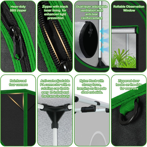 <span class=keywords><strong>Kit</strong></span> complet hydroponique personnalisé, tente de culture 120x120x200cm |   Tente de culture intérieure <span class=keywords><strong>pour</strong></span> plantes avec éclairage LED 600D à occultation totale - Product Image 4