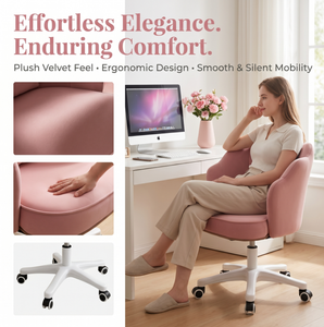 Silla de Escritorio Moderna de Terciopelo con Respaldo en Forma de Pétalo, Giratoria, Cómoda, para Sala de Estar, Hotel, Oficina en Casa, Manicura - Product Image 2