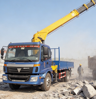 AOMAN Grue de camion 4x2 avec boîte de vitesses à pompe hydraulique, capacité de levage 8000 kg, moteur personnalisé, palan télescopique droit