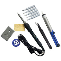 Kit de fer à souder numérique 60W 80W 120W, température réglable, chauffage interne, prise EU, stylo de soudage, ensemble d'outils de réparation