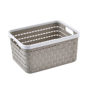 Justeer Multi-Purpose wholesale large capacity rectangle pantry classroom white storage baskets with handle